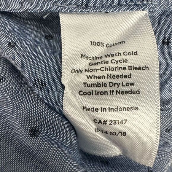 Talbots Chambray Medium Popover Blouse Cotton - Picture 7 of 7